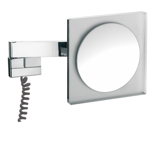 Emco Asis Miroir grossissant carré 22cm avec éclairage LED x5 chrome