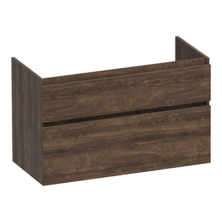 BRAUER Delight wastafelonderkast - 100x46x60cm - 2 softclose lades - greeploos - 1 sifon uitsparing - Grove