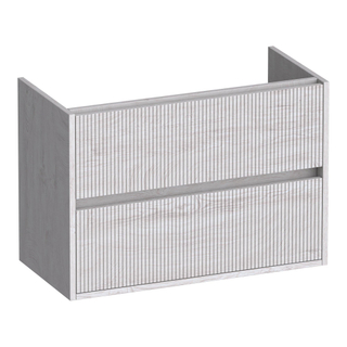 BRAUER Adore Wavy meuble sous lavabo peu profond 80 2 tiroirs softclose - sans poignée - 1 découpe pour le siphon - Forest Seashell