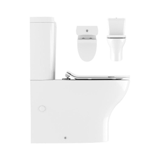 Crosswater Kai WC sur pied sans réservoir avec coude d'écoulement 35.5x64x40cmcéramique blanc