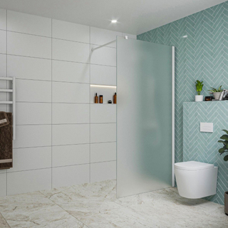 FugaFlow Eccelente Vetro inloopdouche badkamer - 100x200cm - mat glas - wandarm - mat wit