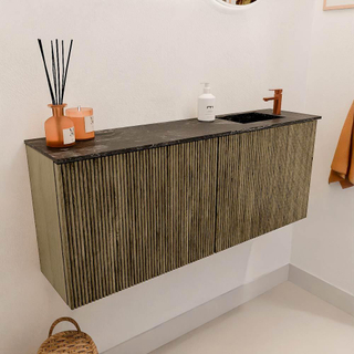 Mondiaz JOYA-DLUX 100cm toiletmeubel - kleur Dusk - Wastafel FAYE positie Rechts 1 kraangat kleur Lava.