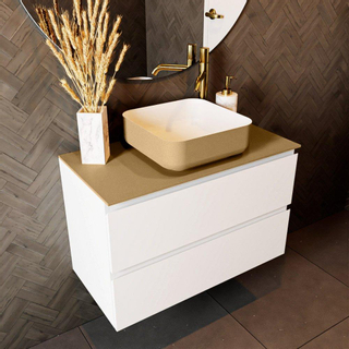 Mondiaz TOP 23 Topblad - 80x23.5x0.9cm - geschikt voor afdekplaat - Solid surface - Oro