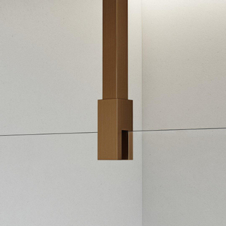 FortiFura Galeria Barre de renfort plafond 125cm pour douche à l'italienne - cuivre brossé