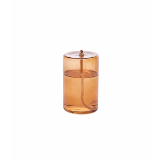 Wellmark lampe à huile 12x7.5cm verre recyclé ambre