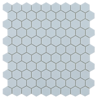 By goof mosaïque hexagonale bleu clair 29.5x29.5cm carreau de mur mosaïque bleu mat