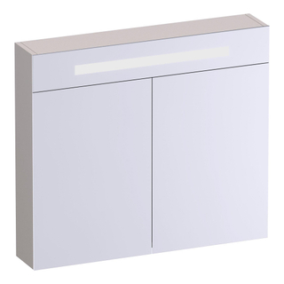 BRAUER Promise Deluxe armoire de toilette - 80x70x15cm - avec éclairage - 2 portes miroir double face - mat sable