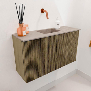 Mondiaz JOYA-DLUX 70cm toiletmeubel - kleur Dusk - Wastafel FAYE positie Midden Zonder kraangat kleur Saba.