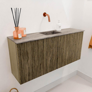 Mondiaz JOYA-DLUX 90cm toiletmeubel - kleur Dusk - Wastafel FAYE positie Midden Zonder kraangat kleur Oza.