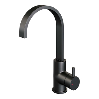 Brauer Black Edition Robinet de lavabo rehaussé avec bec rotatif économiseur d'énergie Noir mat