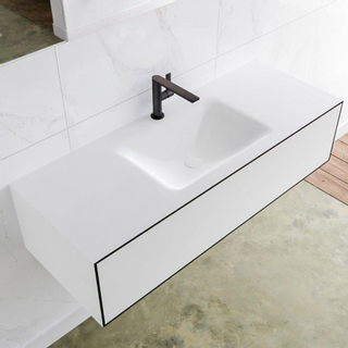 Mondiaz Lagom Meuble avec 1 tiroir 120x30x45cm vasque Cloud central 1 trou de robinet Solid Surface Urban