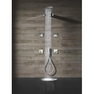 Hotbath Mate Pomme de douche - rectangulaire - 16,5x53,7cm - cascade - cascade - Gunmetal brossé PVD