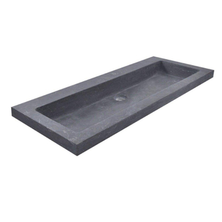 Wiesbaden B Lavabo pour meuble 100x46x5cm 2 trous pour robinetterie pierre naturelle noir