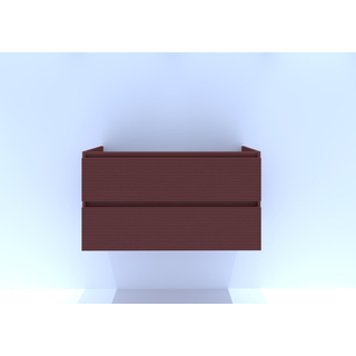 HR badmeubelen Infinity Meuble sous lavabo - 100x44,8x55cm - façade 3D - 2 tiroirs - sans poignée - terra mat