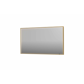 INK SP19 miroir - 140x4x80cm rectangulaire en cadre acier incl dir LED - chauffage - changement de couleur - dimmable et interrupteur - brossé or mat