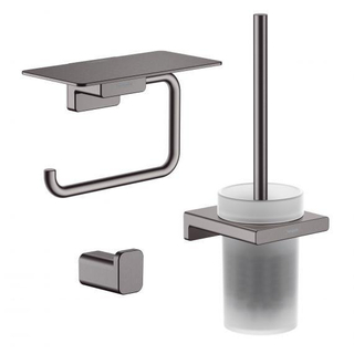 Hansgrohe Addstoris Ensemble d'accessoires WC - 3 pièces - Chrome brossé noir