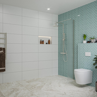 FugaFlow Eccelente Vetro Douche à l'italienne - 30x200cm - verre satiné - Inox brossé