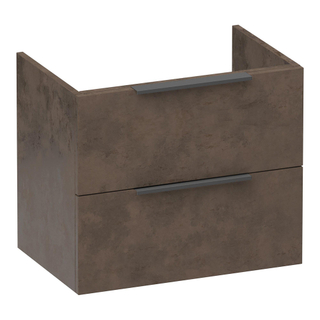 BRAUER Elevate meuble sous lavabo peu profond 60 excl. poignées à poser 2 tiroirs softclose et 1 découpe pour le siphon - Erosion