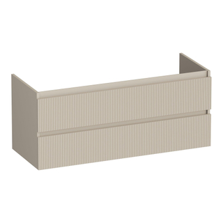 BRAUER Joy Wavy wastafelonderkast 120 2 softclose lades - greeploos - 1 sifon uitsparing - mat beige