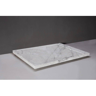 Forzalaqua Fresco douchebak 90x120cm Rechthoek inclusief RVS afvoer Natuursteen Carrara gepolijst