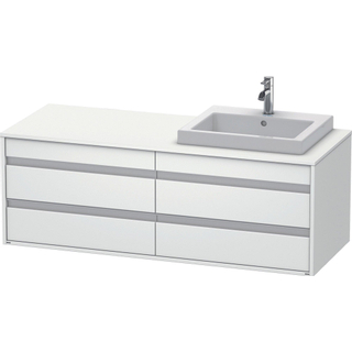 Duravit Ketho Meuble sous-lavabo avec 4 tiroirs pour lavabo encastrable 140x42.6x55cm à droite blanc