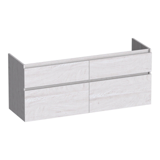 BRAUER Delight meuble sous lavabo - 120x46x60cm - 4 tiroirs à fermeture douce - sans poignée - 2 découpes pour siphon - Forest Seashell