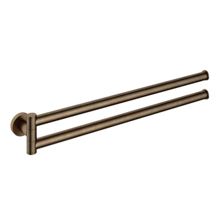 Hotbath Cobber handdoekhouder draaibaar voor 2 handdoeken verouderd messing OUTLETSTORE