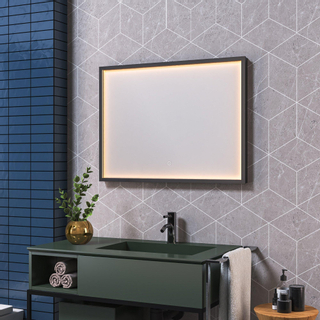 HR Meubles de salle de bain Ghost Rectangle miroir 140x70cm à intensité variable LED avec chauffage