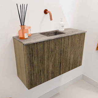 Mondiaz JOYA-DLUX Meuble de toilette 70cm - couleur Dusk - Vasque FAYE position Milieu Sans trou de robinet couleur Oza