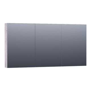 Saniclass Dual Spiegelkast - 140x70x15cm - verlichting - geintegreerd - 3 links- rechtsdraaiende spiegeldeur - MFC - Birch