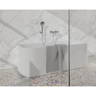 FugaFlow Eccelente Sobrado Robinet de baignoire thermostatique avec douchette ronde, support et flexible lisse Chrome