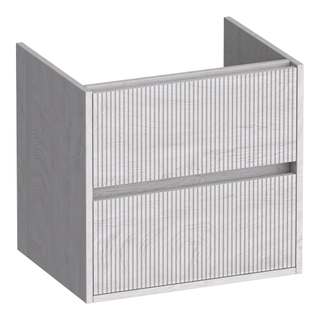 BRAUER Adore Wavy wastafelonderkast 60 2 softclose lades - greeploos - 1 sifon uitsparing - Forest Seashell