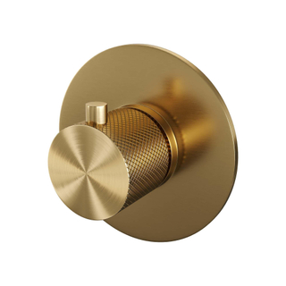 Brauer Gold Carving inbouwthermostaat - inbouwdeel - 1 carving knop - - PVD - geborsteld goud