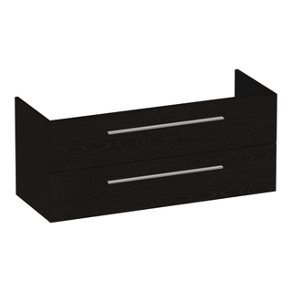BRAUER Trust wastafelonderkast 120 excl. opbouwgrepen 2 softclose lades en 2 sifon uitsparingen - Timber Black