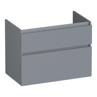 BRAUER Delight Wavy wastafelonderkast 80 2 softclose lades - greeploos - 1 sifon uitsparing - mat grijs