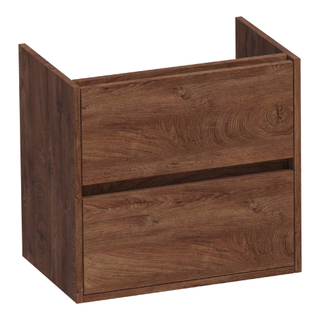 BRAUER Adore wastafelonderkast ondiep - 60x39x55cm - 2 softclose lades - greeploos - 1 sifon uitsparing - Forest Cacao