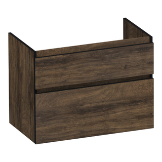 BRAUER Delight Edge wastafelonderkast 80 2 softclose lades - greeploos - 1 sifon uitsparing - Grove