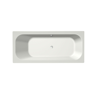 Xenz Aruba Ligbad - 170x75x48 - afvoer Midden - overloop andere kant - acryl - wit mat