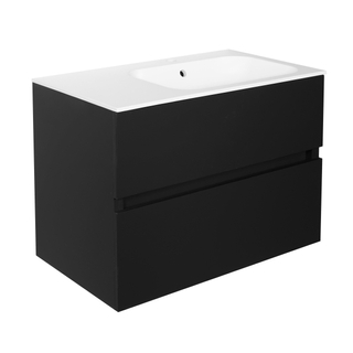 Best Design Splash meuble sous vasque sans poignée 80cm 2 tiroirs sans vasque Black