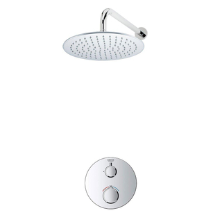 GROHE Grohtherm Regendoucheset Inbouw - 1 functie - met Fortifura hoofddouche 25cm - wandarm 35cm - chroom