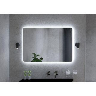 HR Badmeubelen Spectre 2.0 Miroir - 100x70cm - coins arrondis - éclairage LED indirect sans points - capteur tactile - gradation continue - température de couleur réglable - chauffage miroir