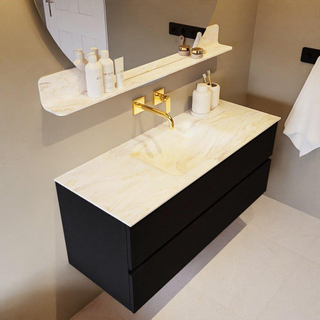 Mondiaz VICA-DLUX ensemble de meuble de salle de bain - 120cm - meuble sous-vasque urban - 2 tiroirs - lavabo encastré cloud milieu - sans trous de robinet - version haute de 60cm - ostra