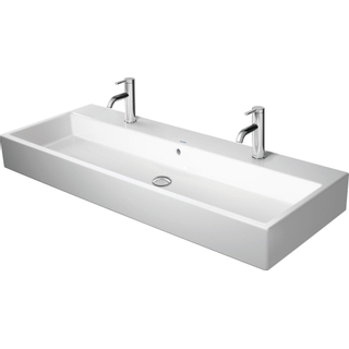 Duravit Vero Air Wastafel - 120x47cm - 2 kraangaten - met overloop - geslepen - wondergliss - wit