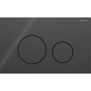 Plaque de commande Geberit Sigma40 - chasse d'eau à 2 boutons - rond - verre - noir