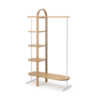 Umbra Bellwood porte-vêtements - 106x39x167cm - bois d'eucalyptus blanc/naturel
