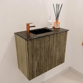 Mondiaz JOYA-DLUX 50cm toiletmeubel - kleur Dusk - Wastafel FAYE positie Links 1 kraangat kleur Lava.