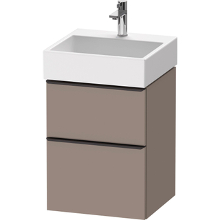 Duravit D-Neo wastafelonderkast 48.4x62.5x44.2cm 2 lades Basalt Mat