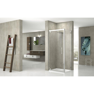 Novellini Rose g porte tournante 96/102x200cm profil chrome mat et verre clair