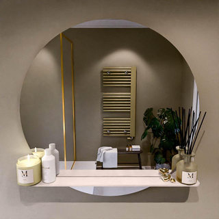 Miroir de salle de bain Mondiaz SPOT - rond 90cm - plan de miroir - couleur Rosee
