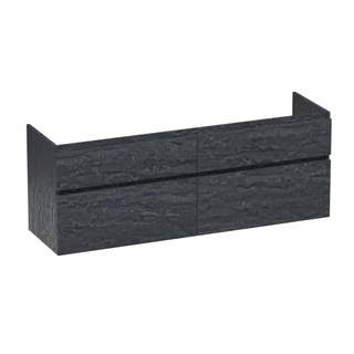 BRAUER Delight meuble sous lavabo - 160x46x60cm - 4 tiroirs à fermeture douce - sans poignée - 2 découpes pour siphon - Damas